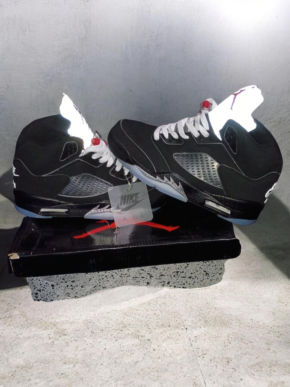 Nike Black/White/Red Air Jordan Style Men's Sneakers